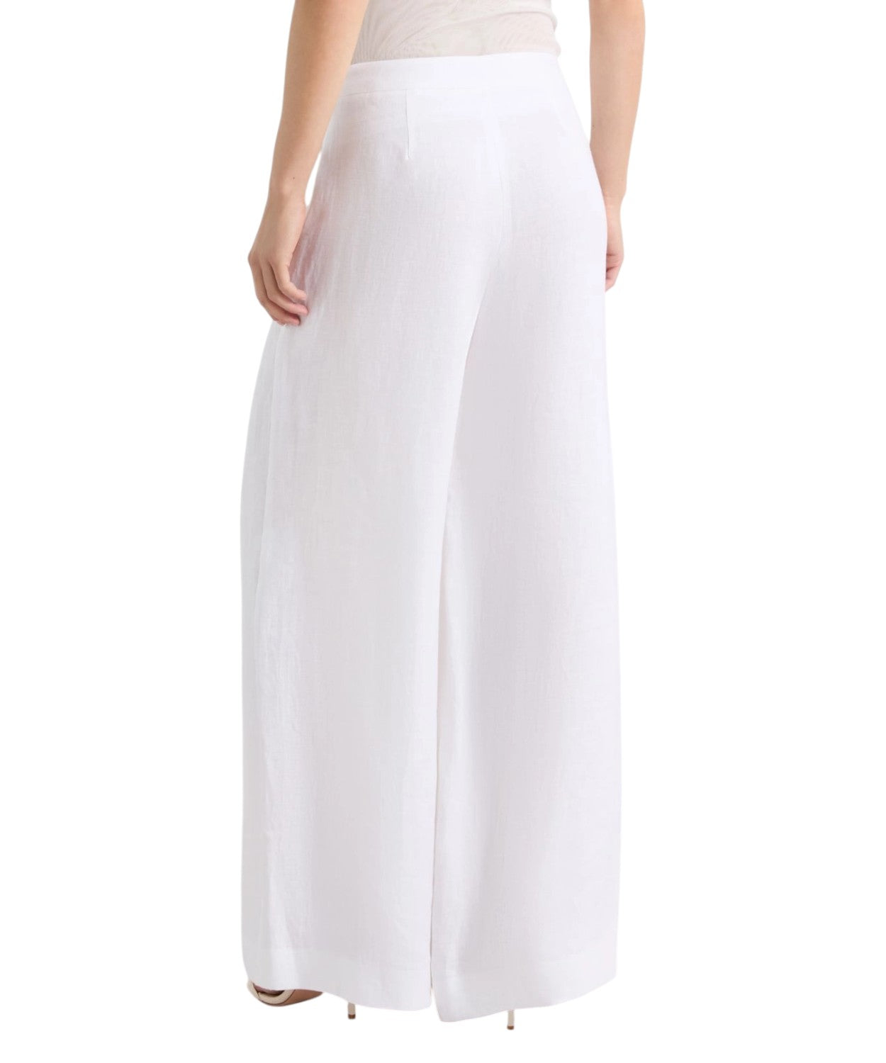Pantalon large en lin délavé