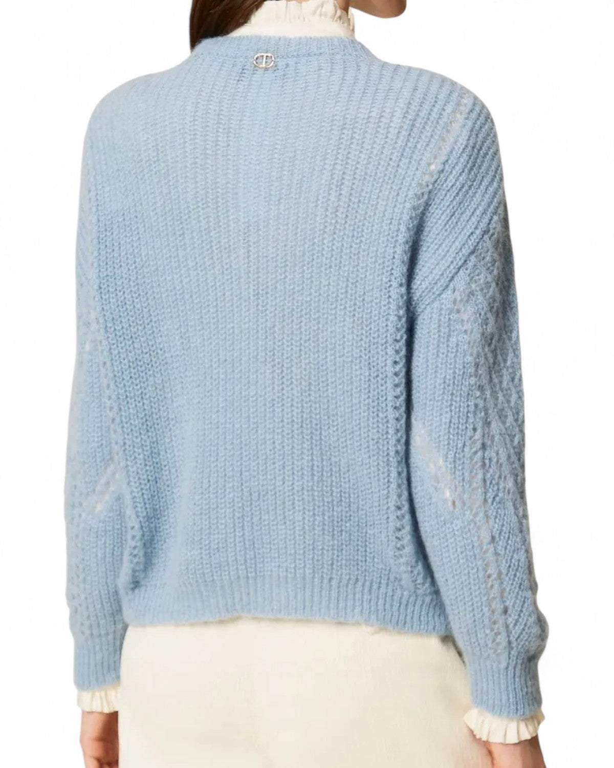 Maglione Oversize in Lana con Girocollo-Twinset-Maglieria-Vittorio Citro Boutique