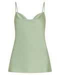 Top in Satin Verde con Drappeggio e Spalline Sottili-Marella-Top-Vittorio Citro Boutique