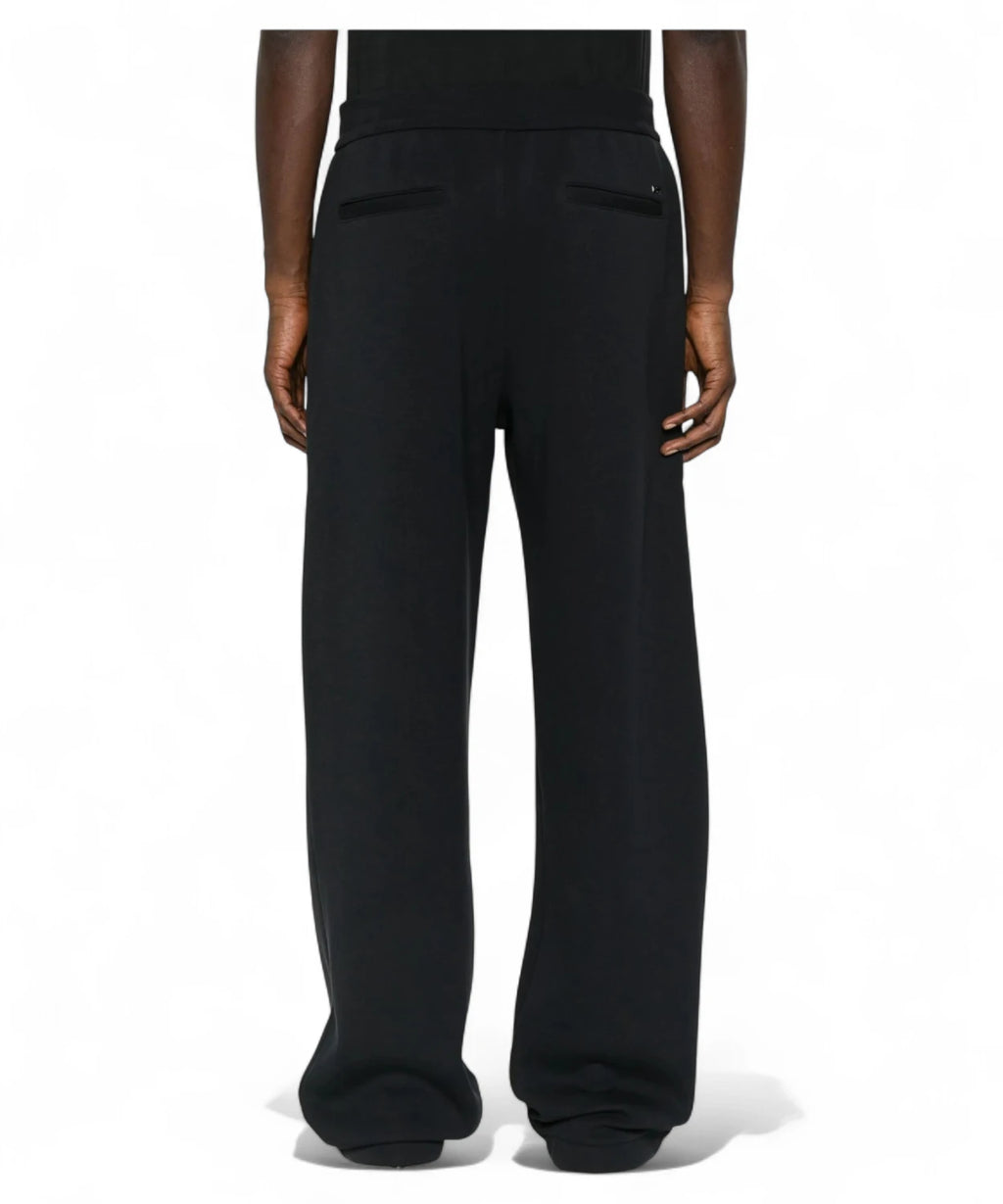 Pantaloni straight leg neri con vita elasticata e tasche laterali-Emporio Armani-Pantaloni-Vittorio Citro Boutique