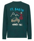 Maglione Heron Verde con Ricamo "St. Moritz"-Maglieria-Mc2 Saint Barth-Vittorio Citro Boutique