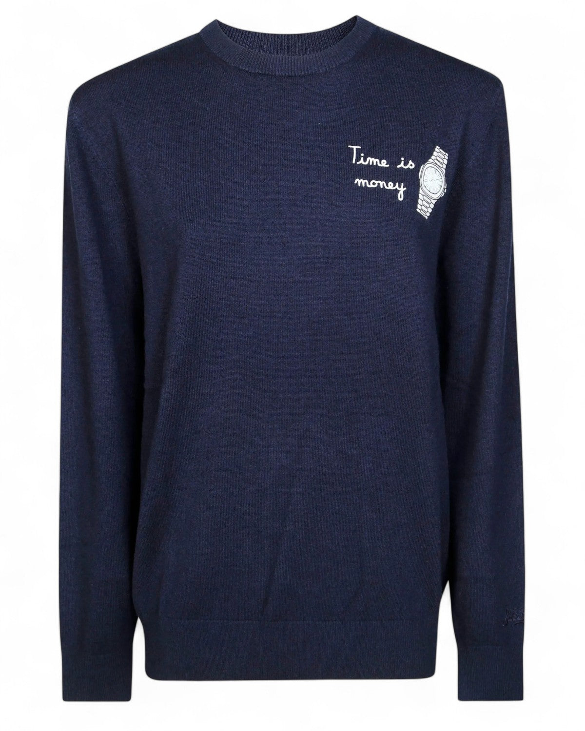 Maglione Heron Light con ricamo "Time is Money"-Mc2 Saint Barth-Maglieria-Vittorio Citro Boutique