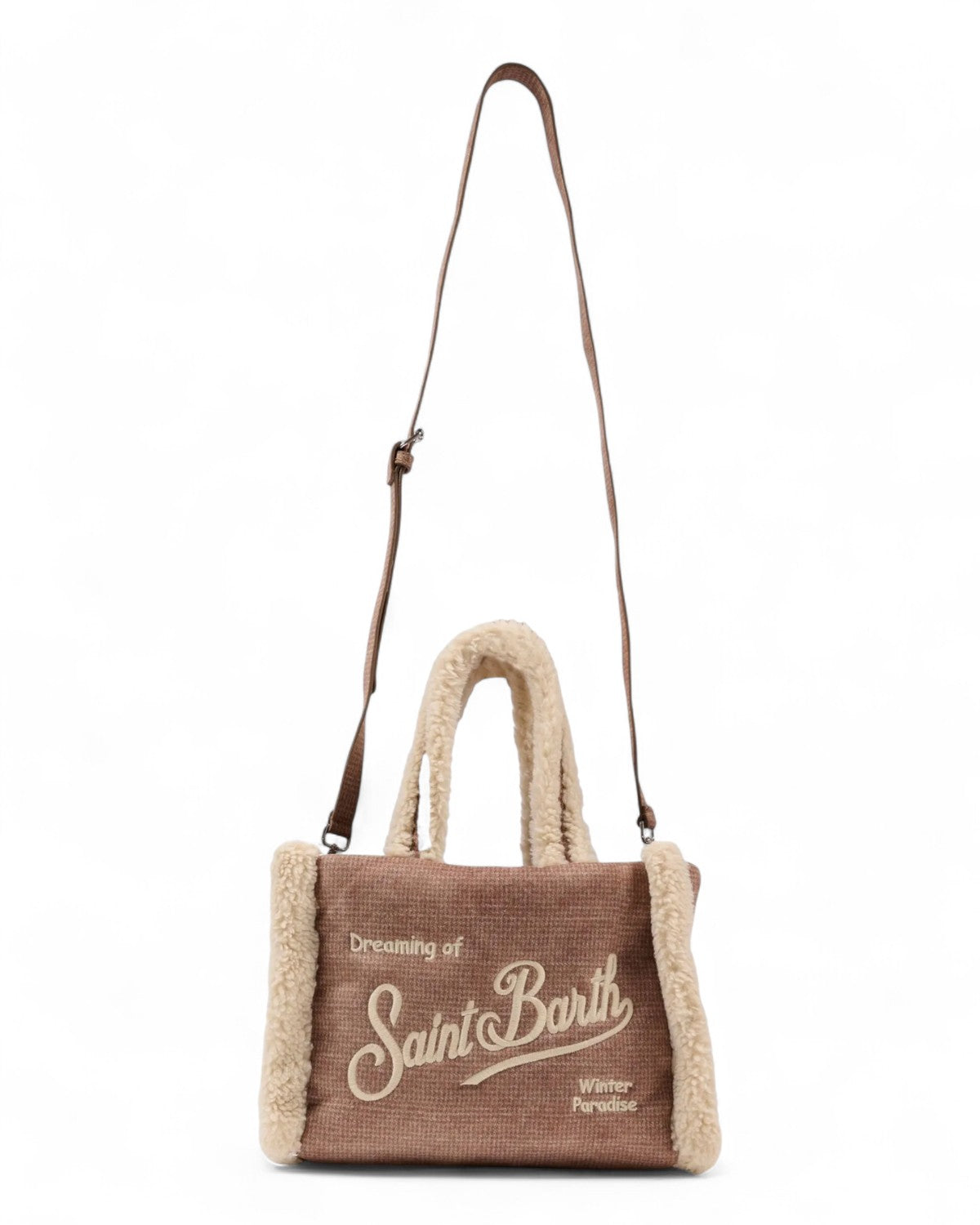 Colette Shearling Pied de Poule con manico e tracolla-Mc2 Saint Barth-Borse a spalla-Vittorio Citro Boutique