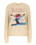 Maglione in misto cashmere con ricamo "Mi mandi fuori pista"-Mc2 Saint Barth-Maglieria-Vittorio Citro Boutique