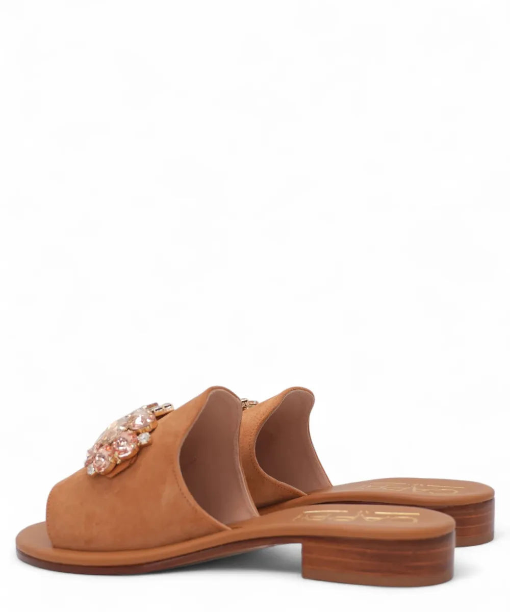 Sandalo Capri a Ciabatta in Suede con Fascia Larga-Capri Vittorio Citro-Ciabatte-Vittorio Citro Boutique