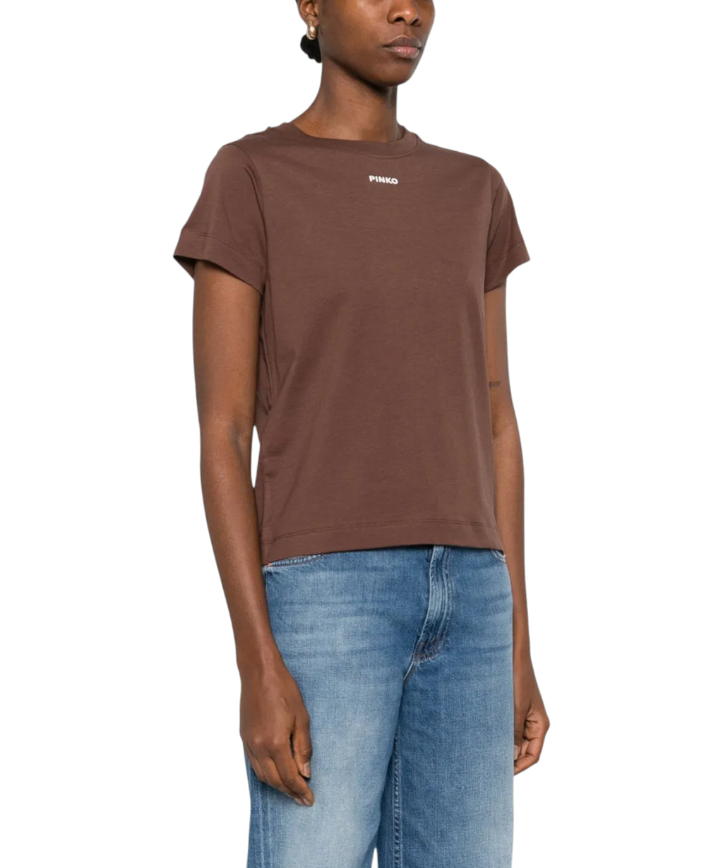 T-shirt PINKO Basique en Coton avec Logo Vernis