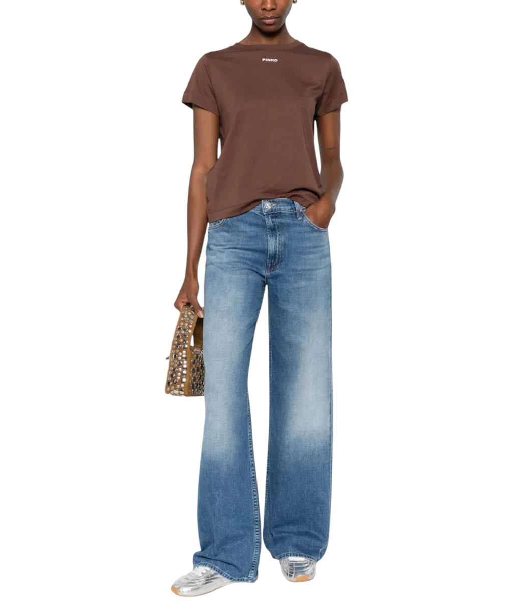 T-shirt PINKO Basique en Coton avec Logo Vernis