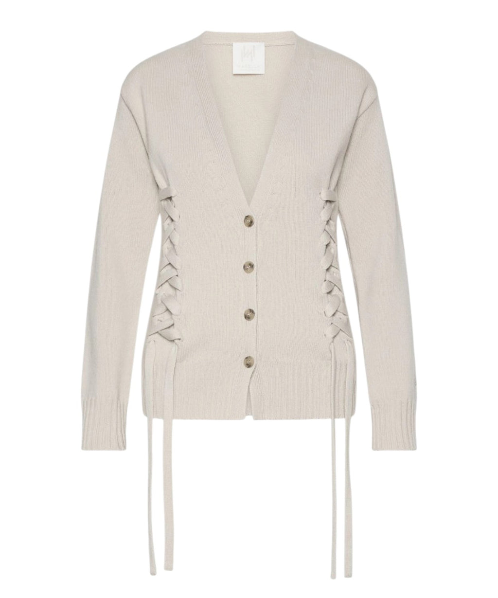 Cardigan Donna in Lana Cardata con Dettagli Corsetto
