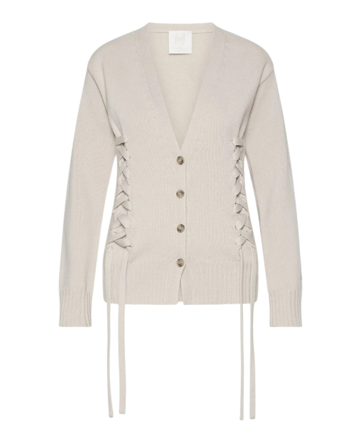 Cardigan Donna in Lana Cardata con Dettagli Corsetto