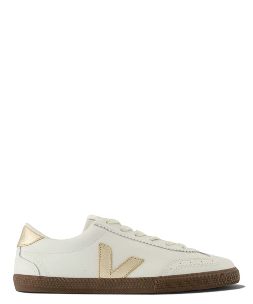 Baskets VEJA Volley en cuir blanc, platine et marron