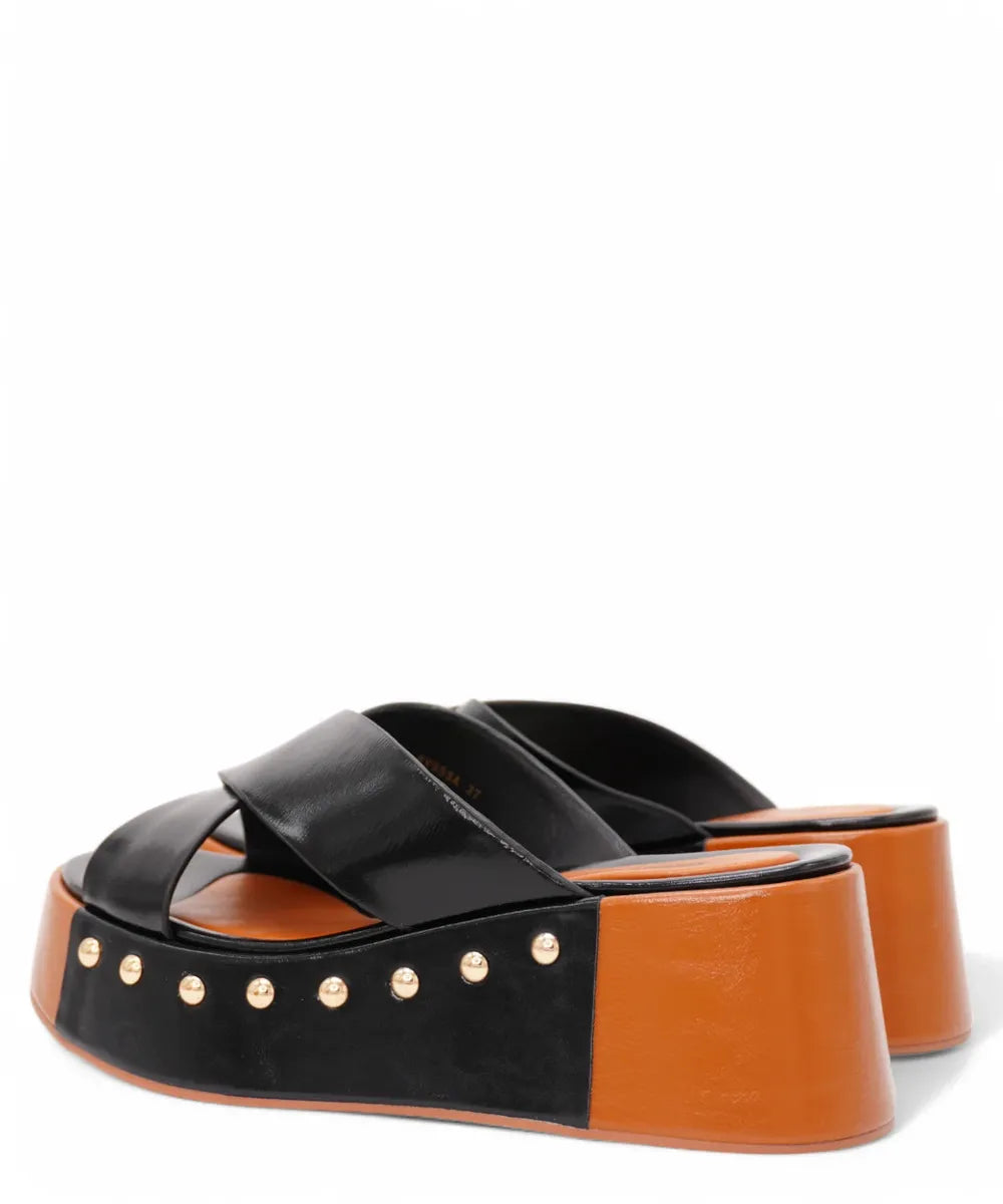 Sandalo in Pelle con Fasce ad Incrocio-Vivien Lee-Sandali-Vittorio Citro Boutique