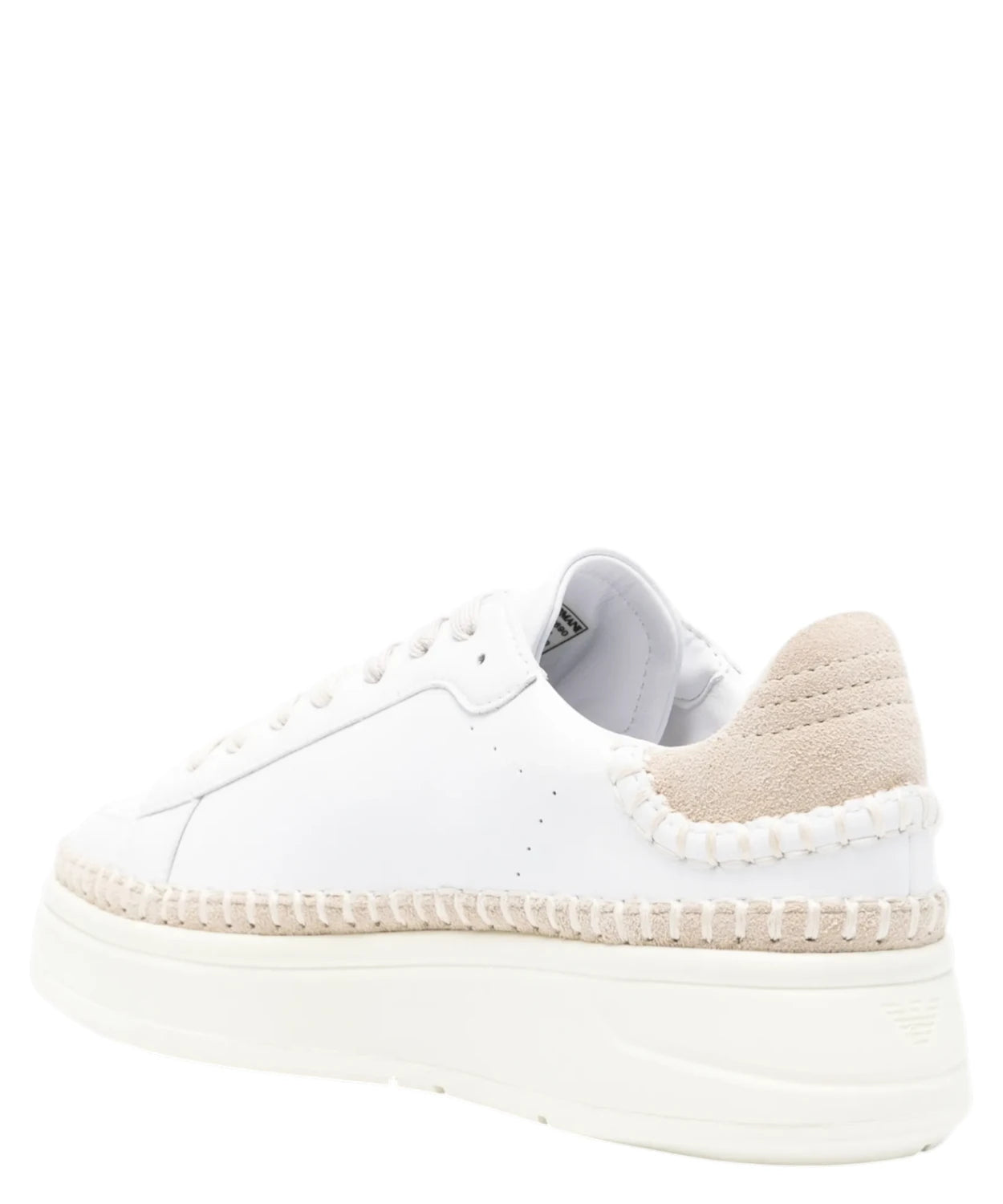 Sneakers Platform Donna Emporio Armani in Pelle Bianca con Suola Alta