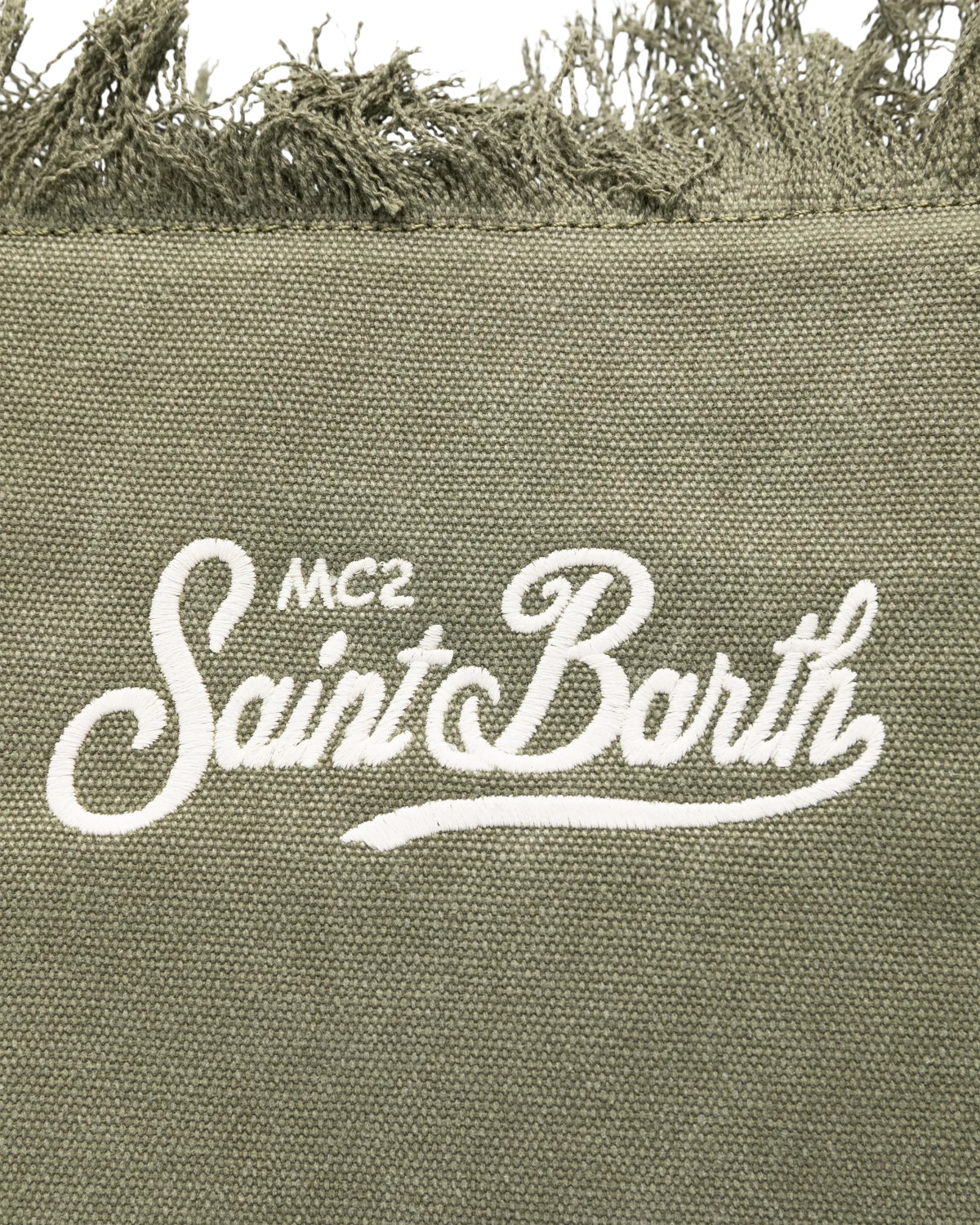 Borsa City Regular Donna in Canvas Verde con Frange