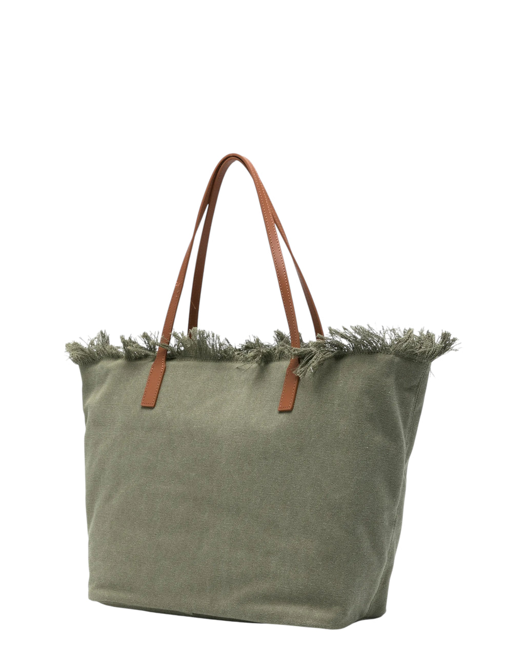 Sac City Regular Femme en toile verte avec franges