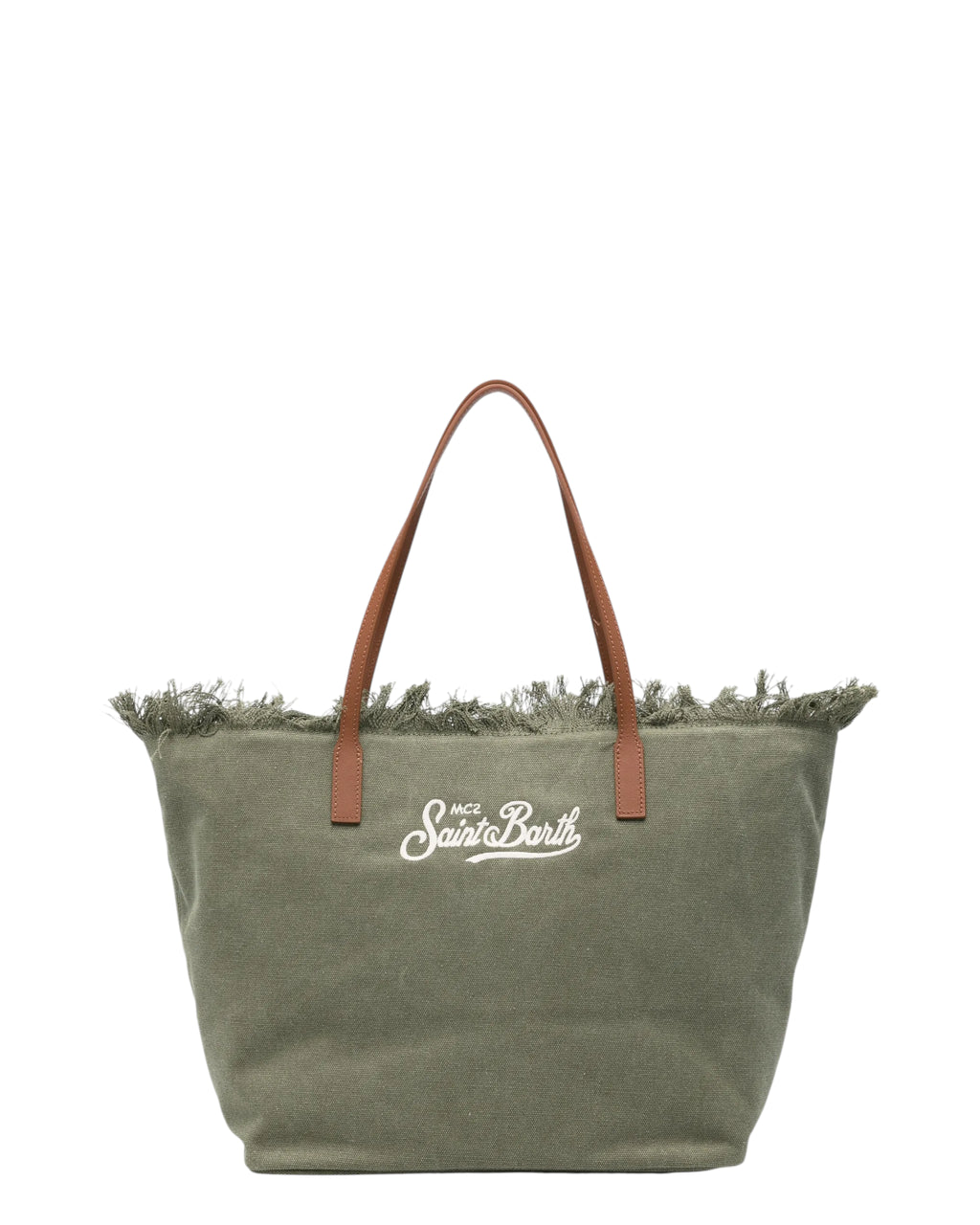 Sac City Regular Femme en toile verte avec franges