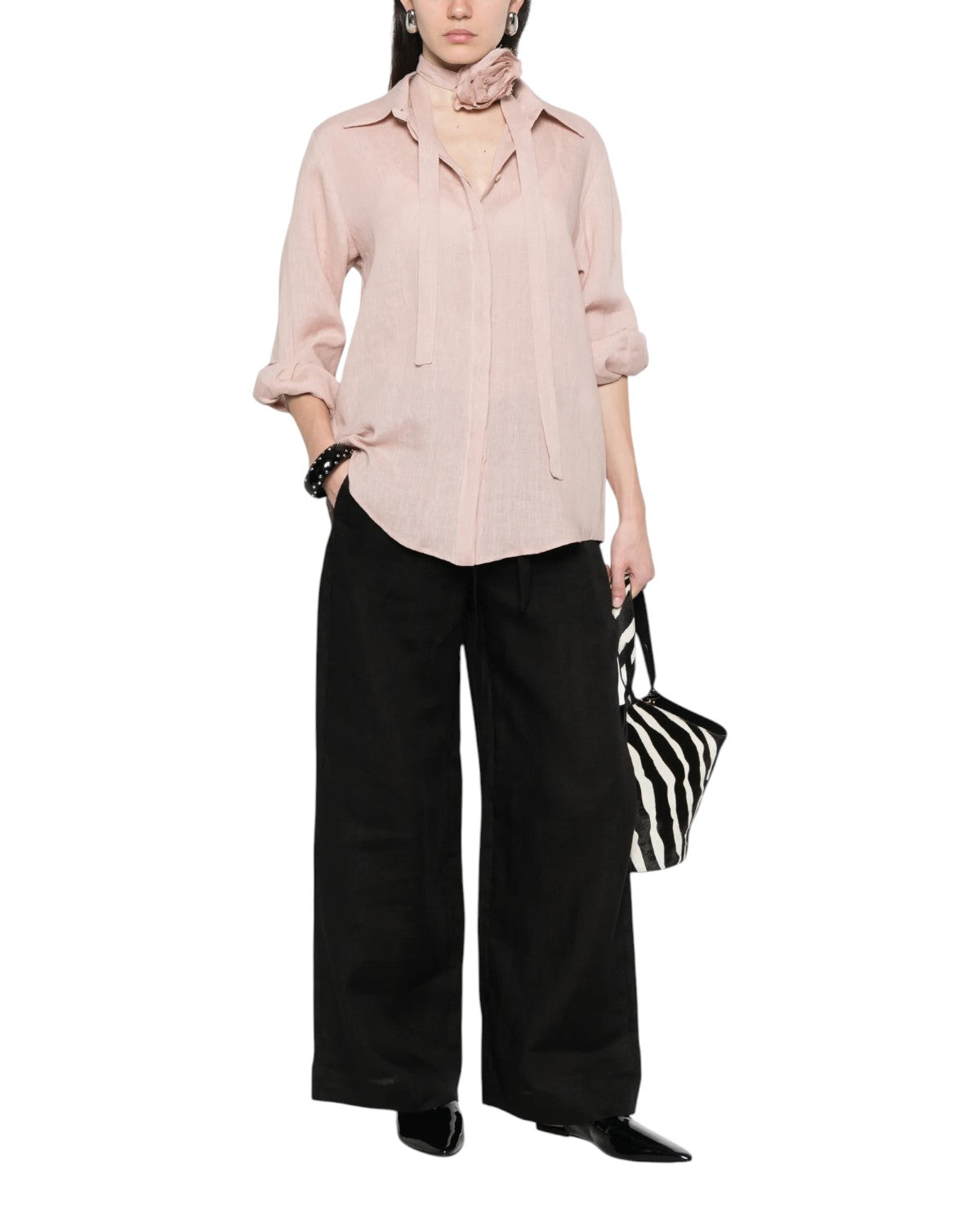 Chemise Marella EDITORE en pur lin avec foulard