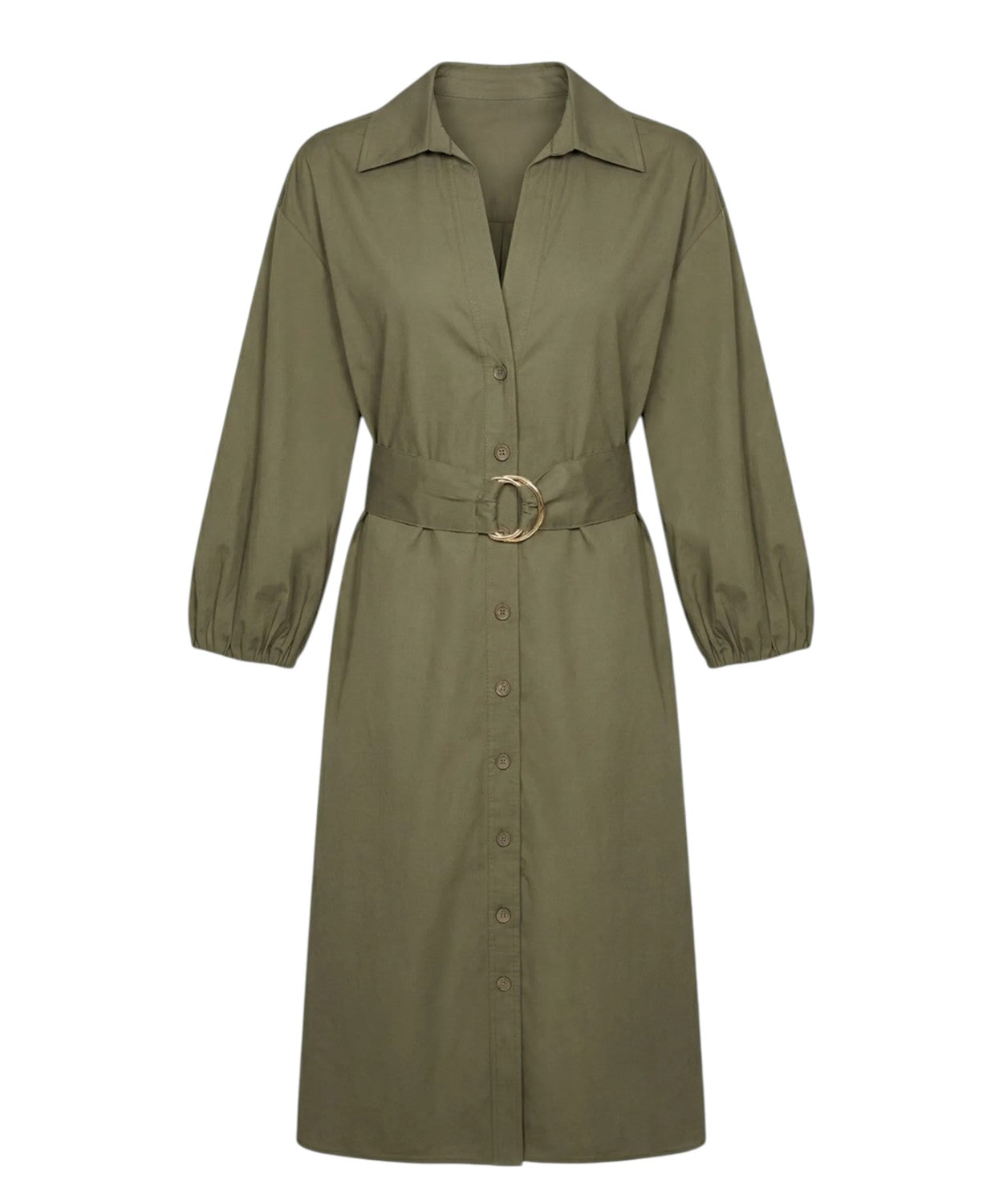 Robe midi en coton Twinset avec boutons et ceinture