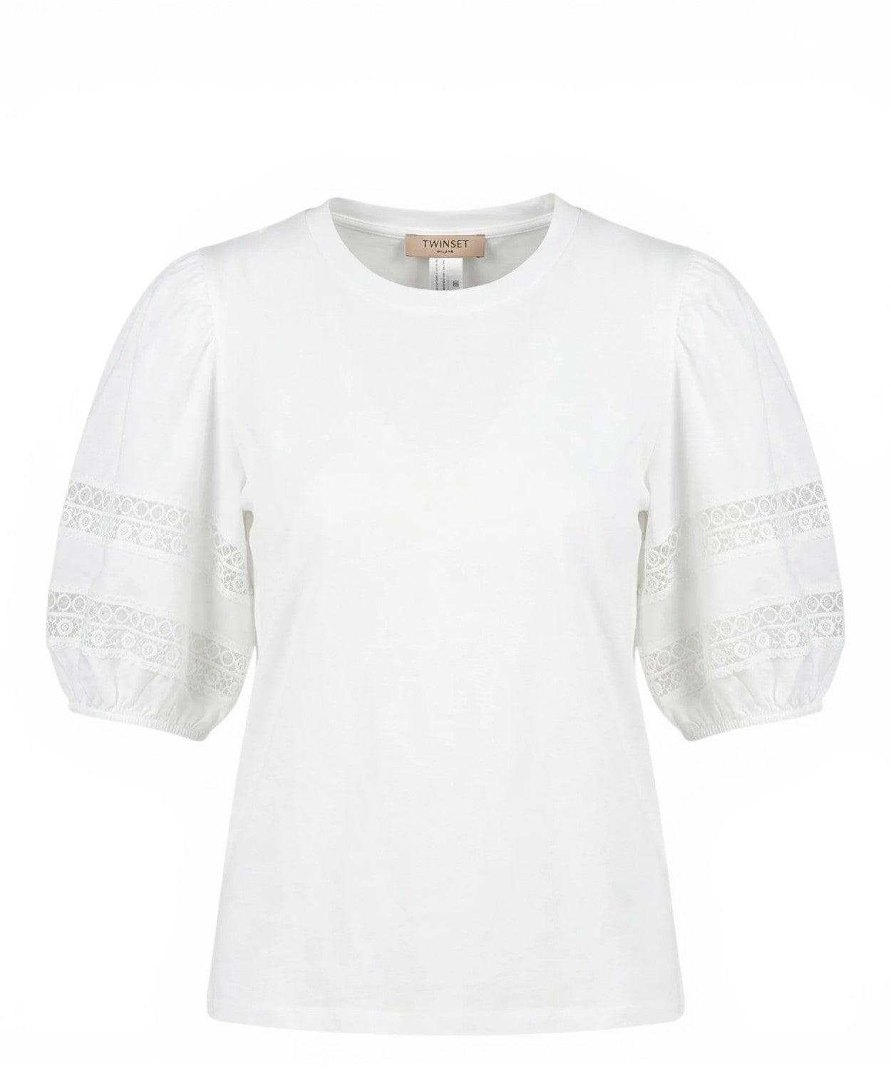 T-shirt Twinset en dentelle avec manches ballon