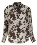 Chemise Brigitte en soie avec imprimé vache