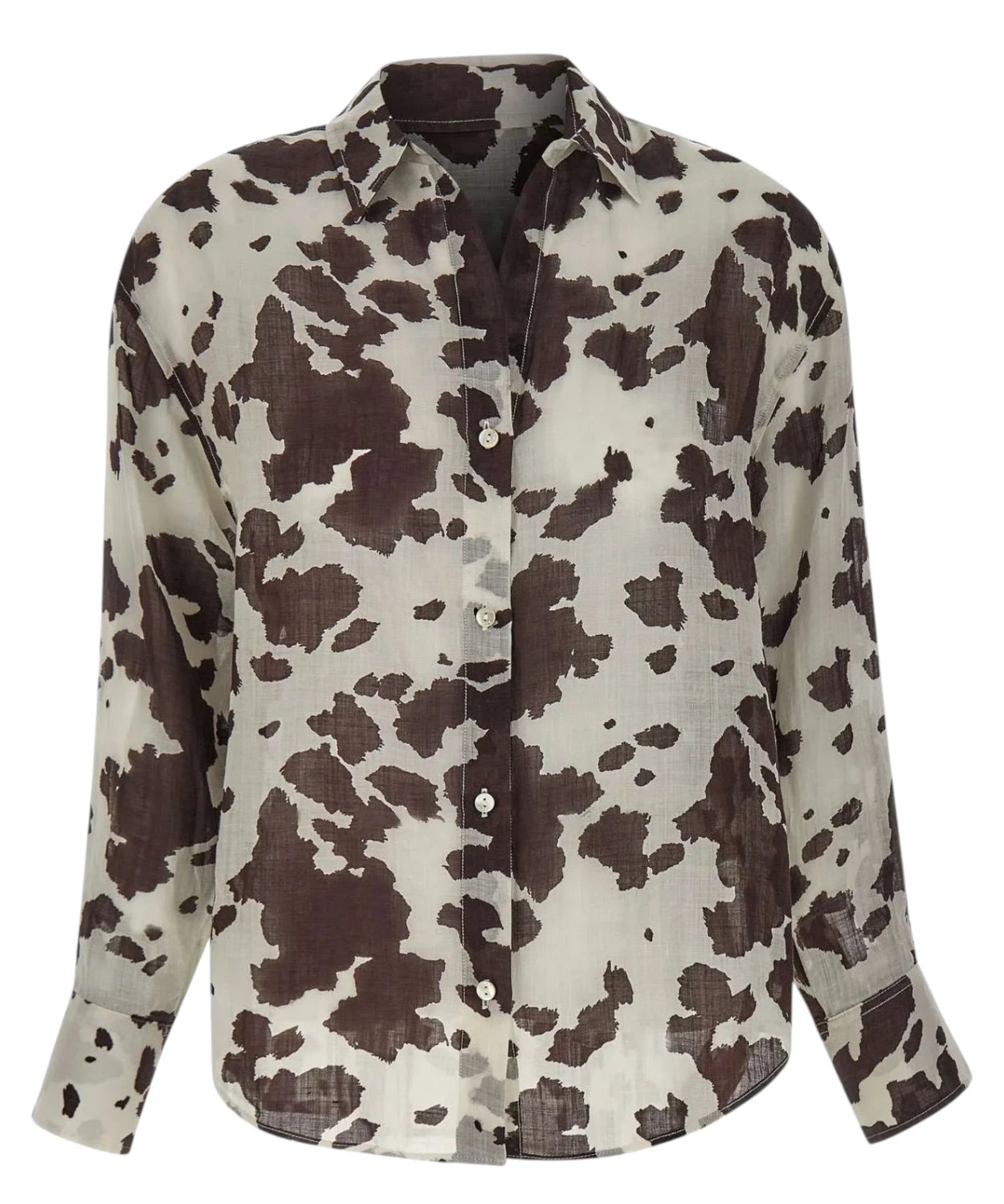 Chemise Brigitte en soie avec imprimé vache
