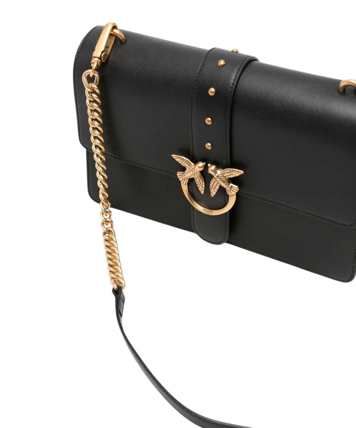 Borsa Pinko Love Birds in Pelle Nera con Tracolla