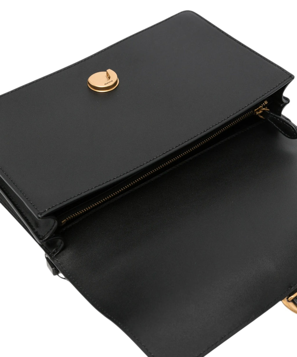Borsa Pinko Love Birds in Pelle Nera con Tracolla