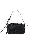 Borsa Bauletto Mini Pinko in Suede con Strass