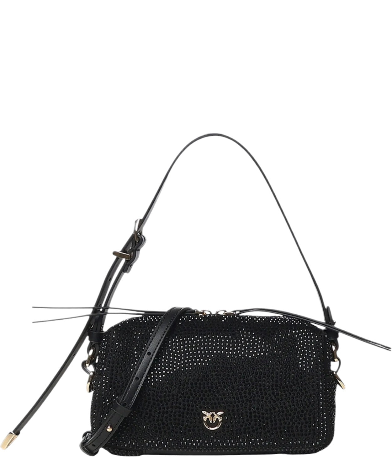 Borsa Bauletto Mini Pinko in Suede con Strass