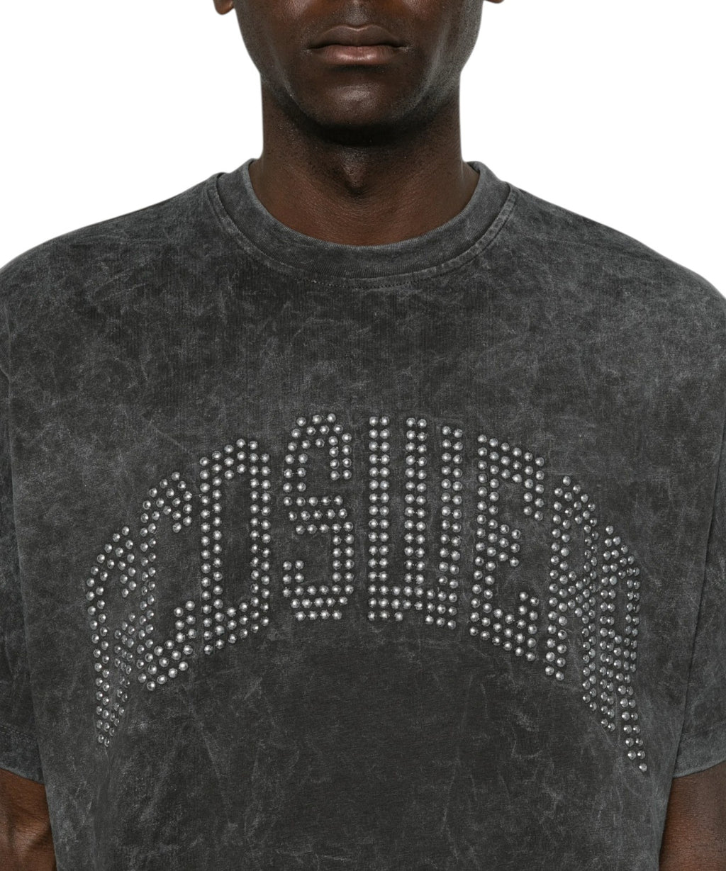 T-Shirt GCDS Uomo Sbiadita con Logo Borchiato