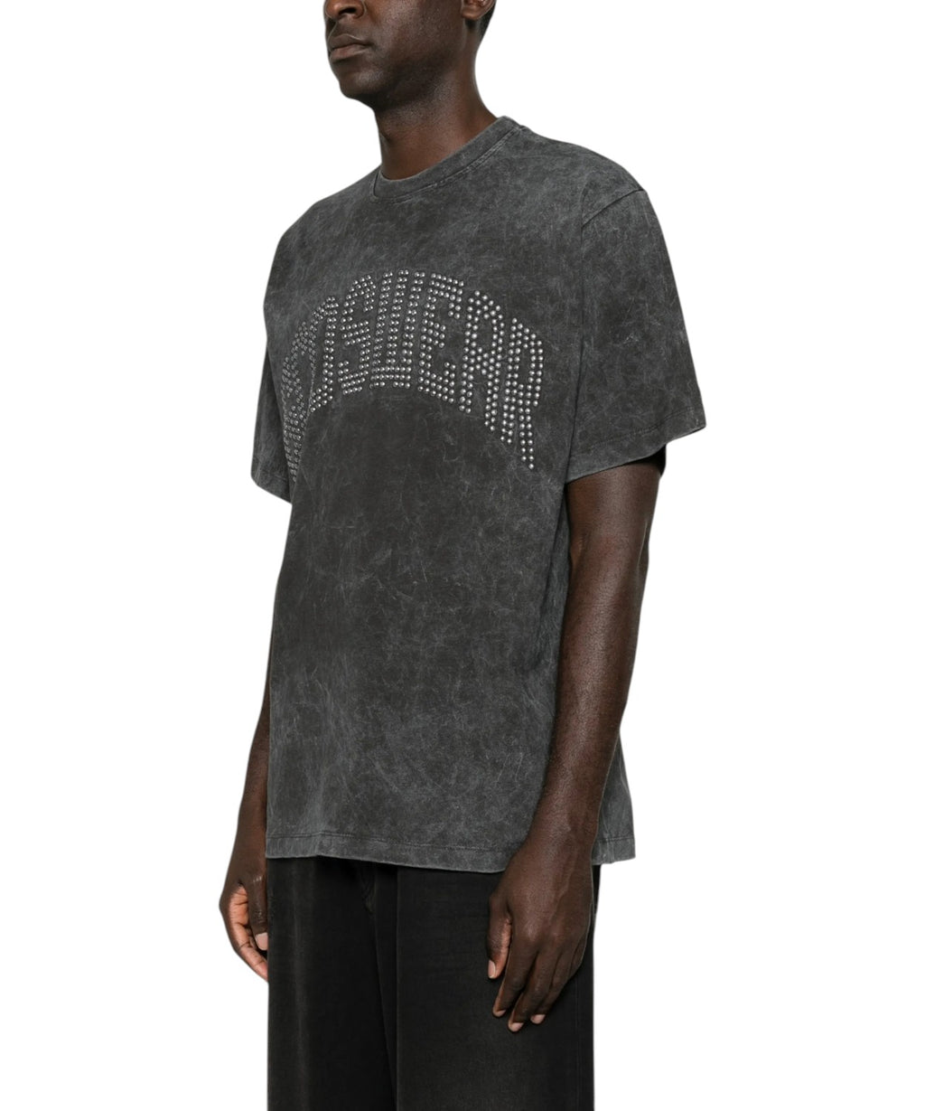 T-Shirt GCDS Uomo Sbiadita con Logo Borchiato