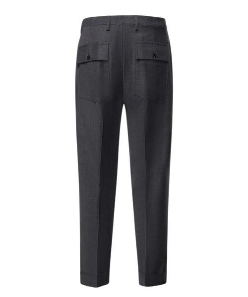 Pantalons Homme Michael Coal Plissé en laine avec revers