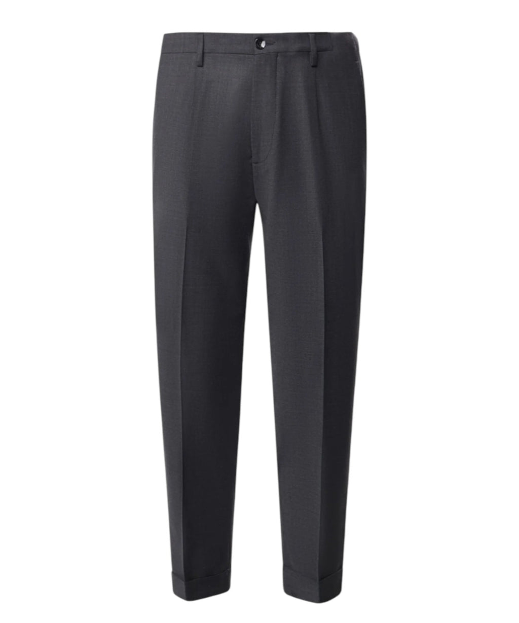 Pantalons Homme Michael Coal Plissé en laine avec revers