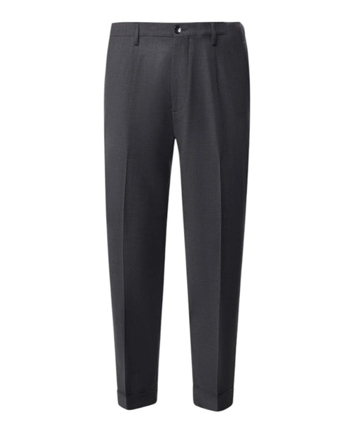 Pantalons Homme Michael Coal Plissé en laine avec revers