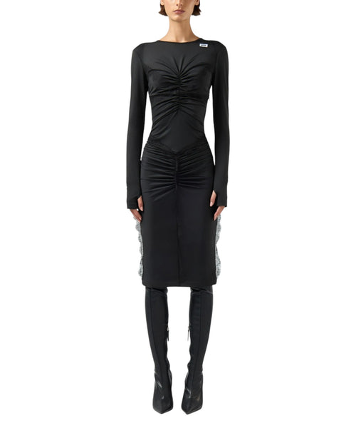 Robe longue GCDS avec volants et empiècements en dentelle