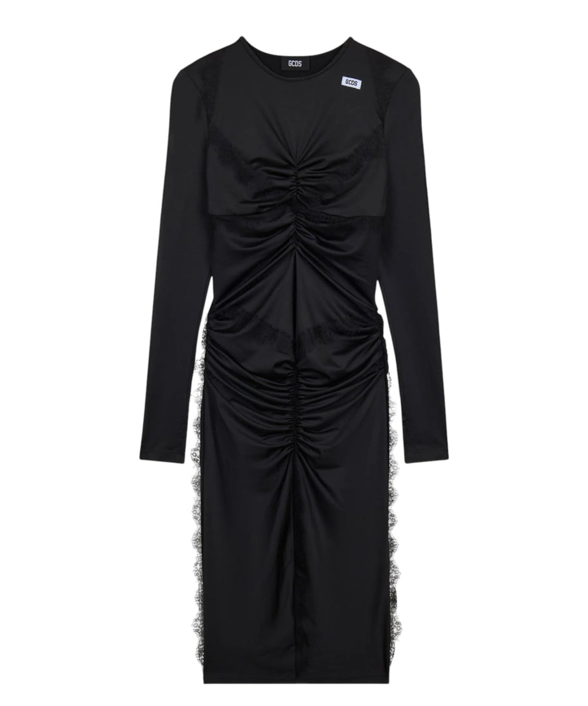 Robe longue GCDS avec volants et empiècements en dentelle