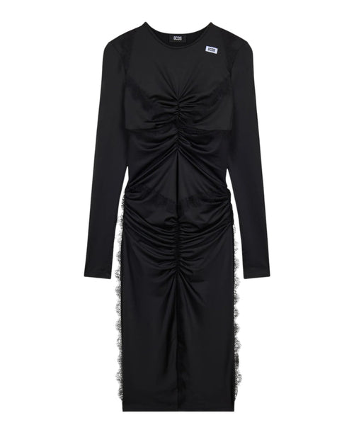 Robe longue GCDS avec volants et empiècements en dentelle