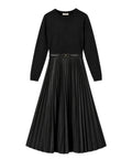 Robe midi plissée avec ceinture pour une élégance féminine