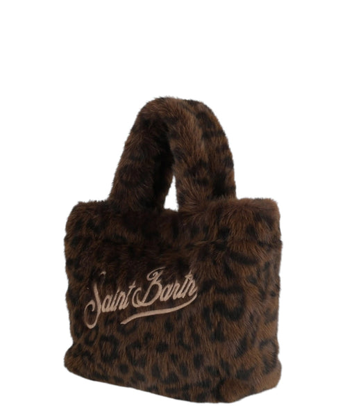 Mini sac Vanity en fourrure souple léopard