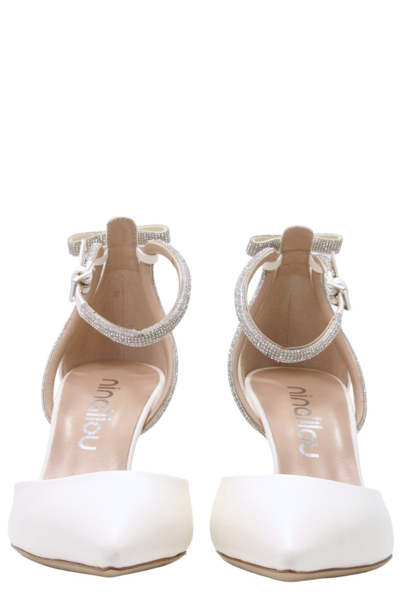 Décolleté in Morbida Nappa con Cinturino e Strass-Scarpe con tacco-NINALILOU-Vittorio Citro Boutique