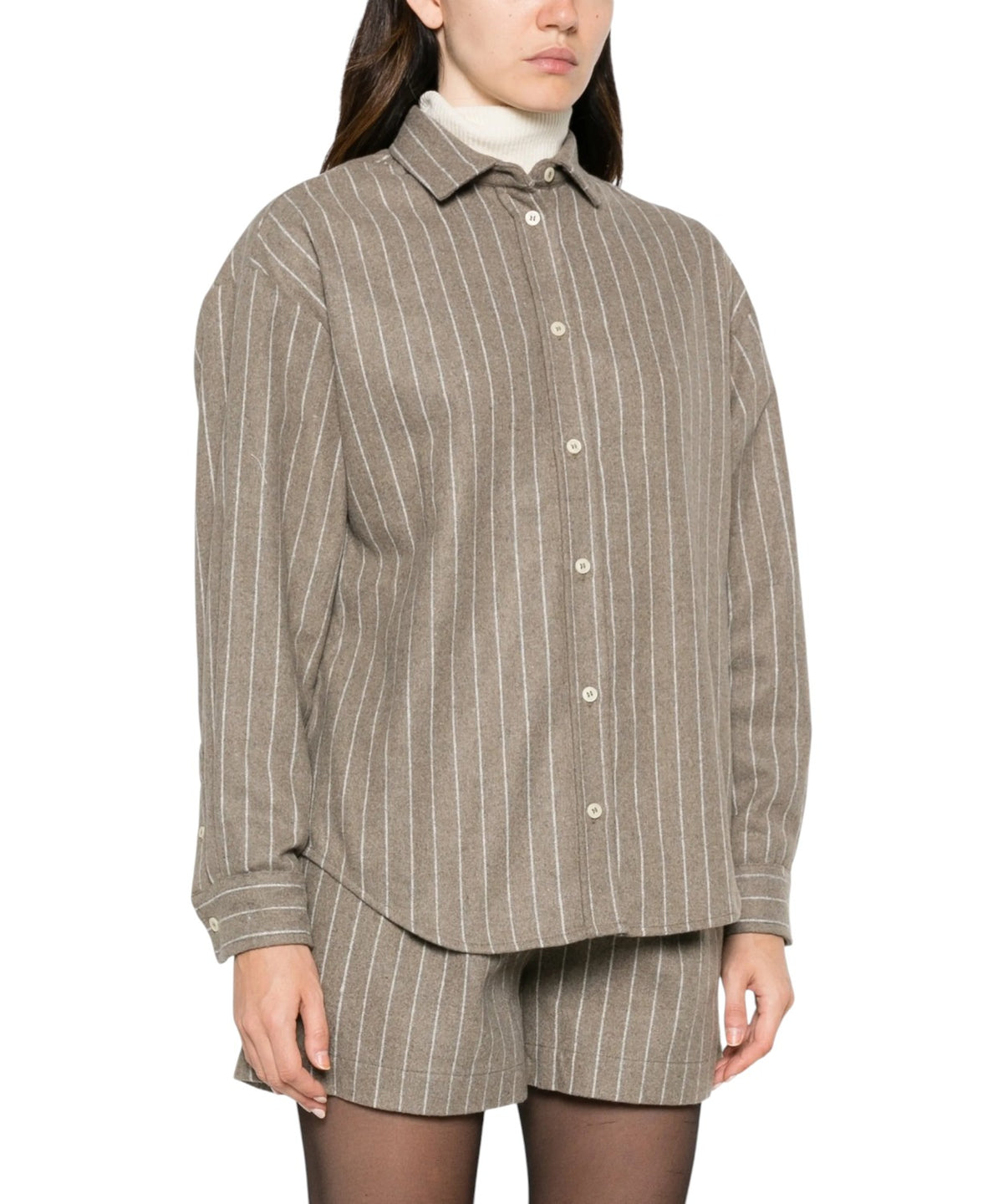 Camicia donna MC2 Saint Barth gessata con logo Strass