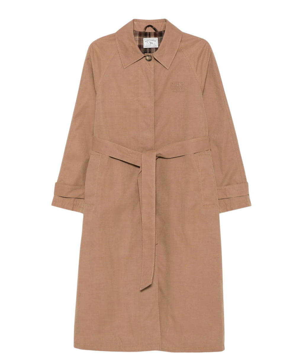 Cappotto Donna Lion con Cintura e Logo Ricamato