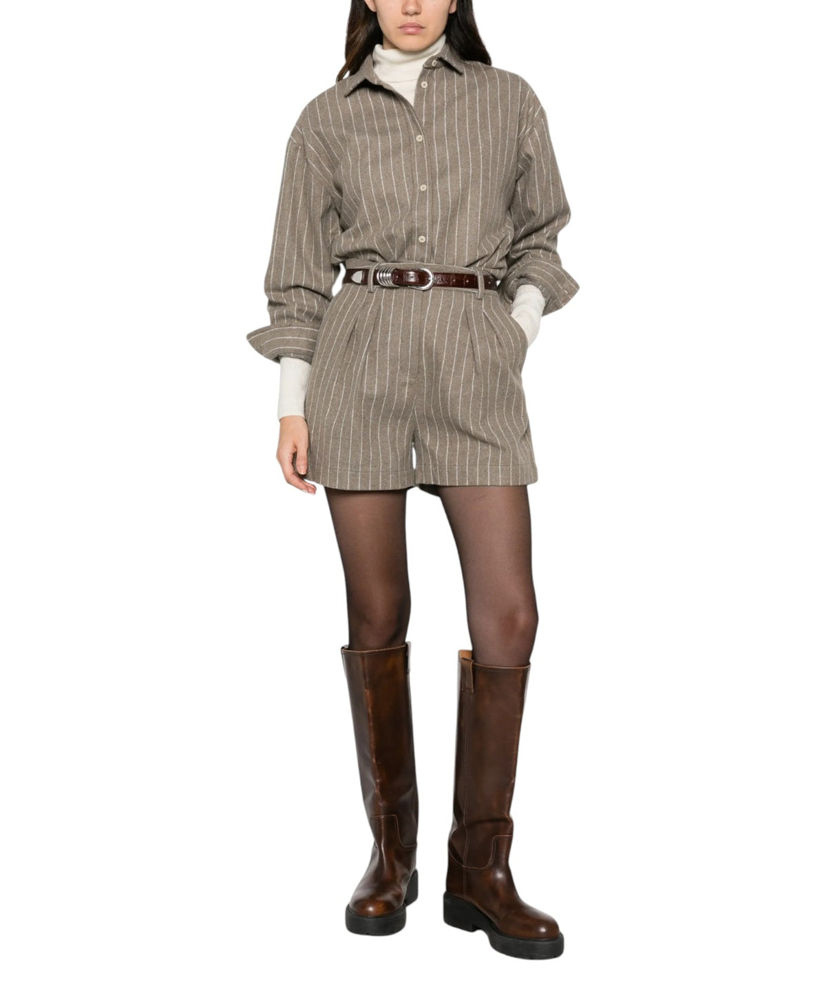 Shorts eleganti AYA Gessati in Flanella