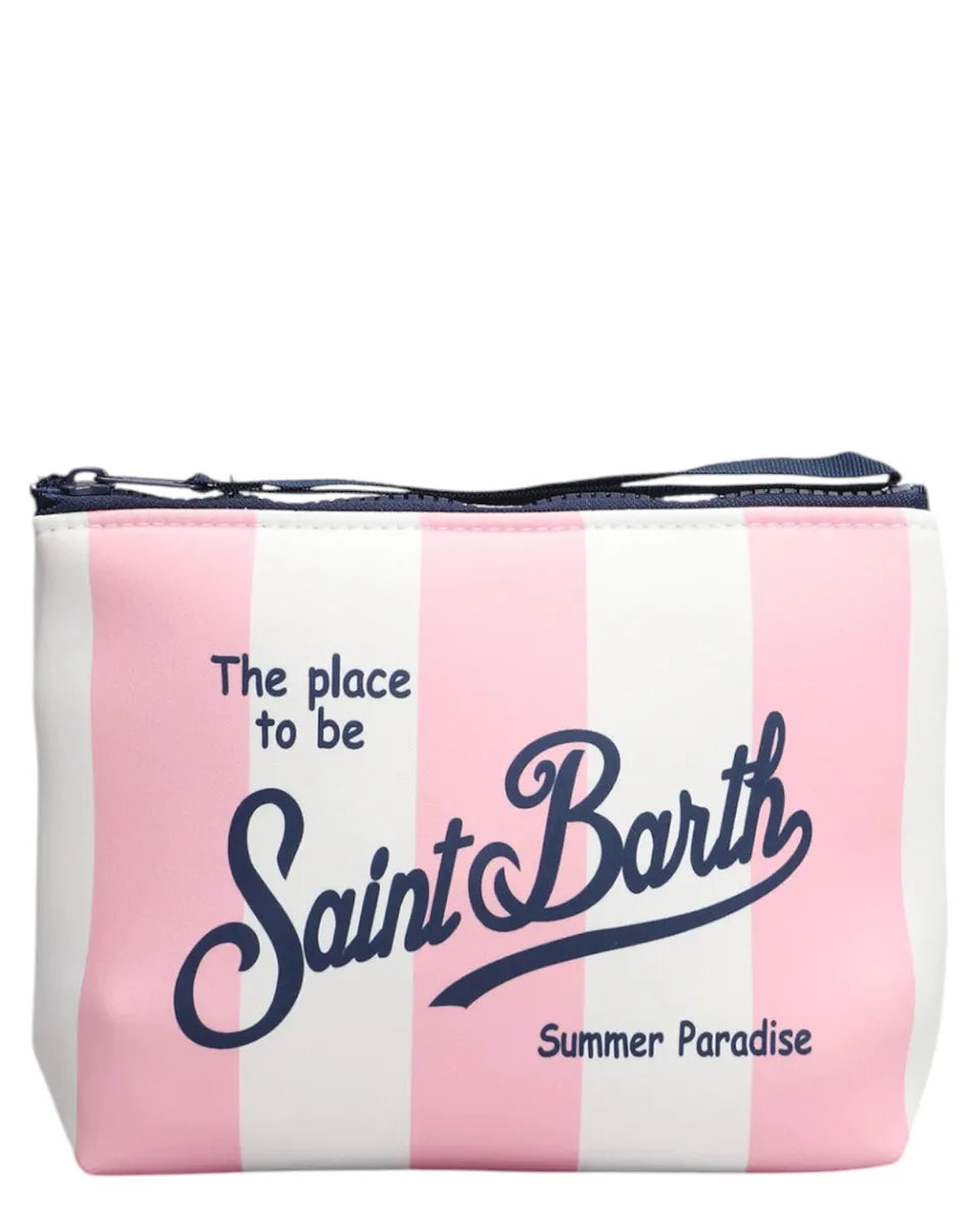 Pochette Aline in spugna rigata rosa-Pochette-Mc2 Saint Barth-Vittorio Citro Boutique