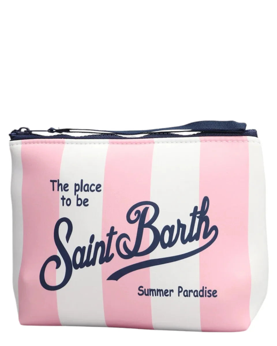 Pochette Aline in spugna rigata rosa-Pochette-Mc2 Saint Barth-Vittorio Citro Boutique