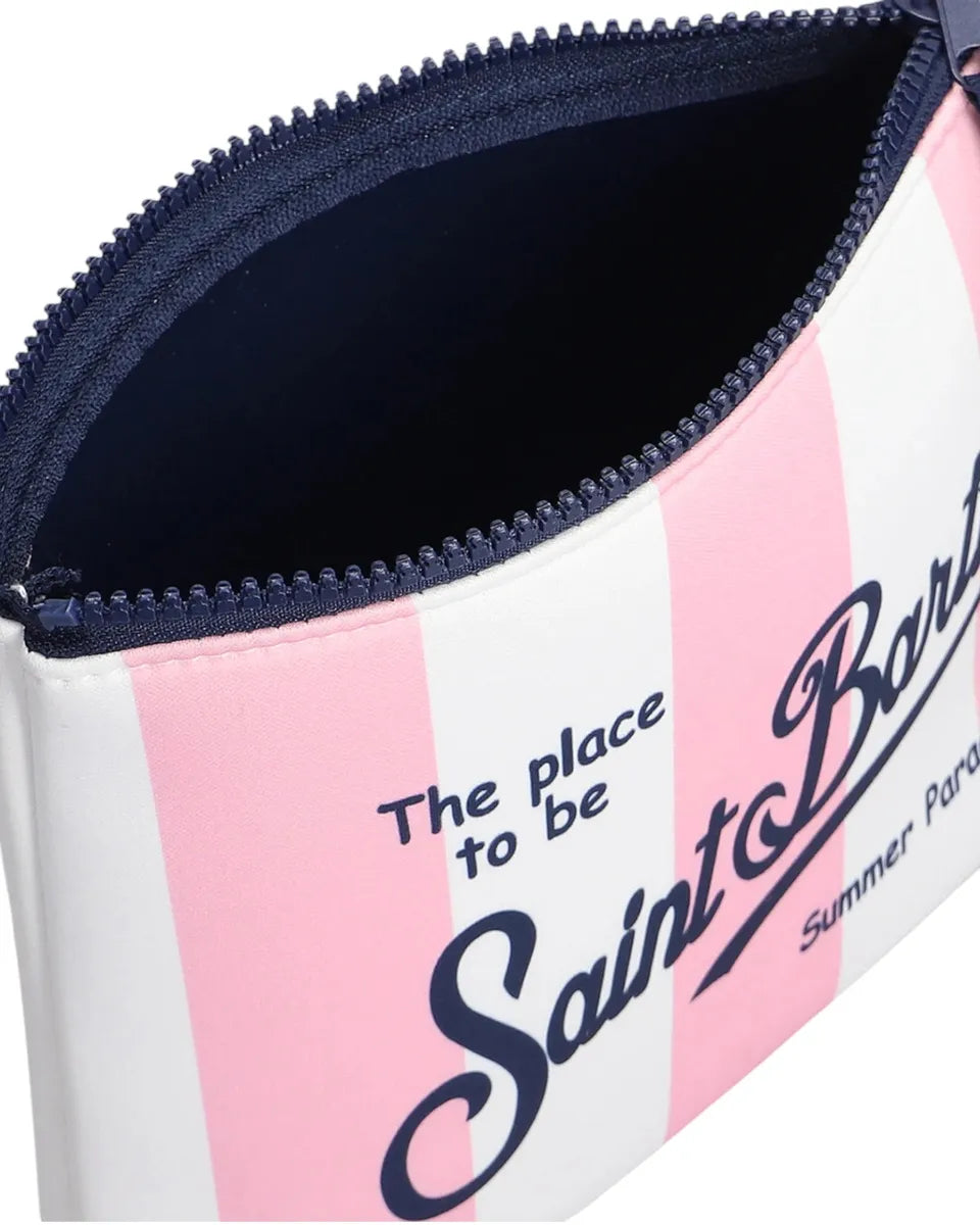 Pochette Aline in spugna rigata rosa-Pochette-Mc2 Saint Barth-Vittorio Citro Boutique