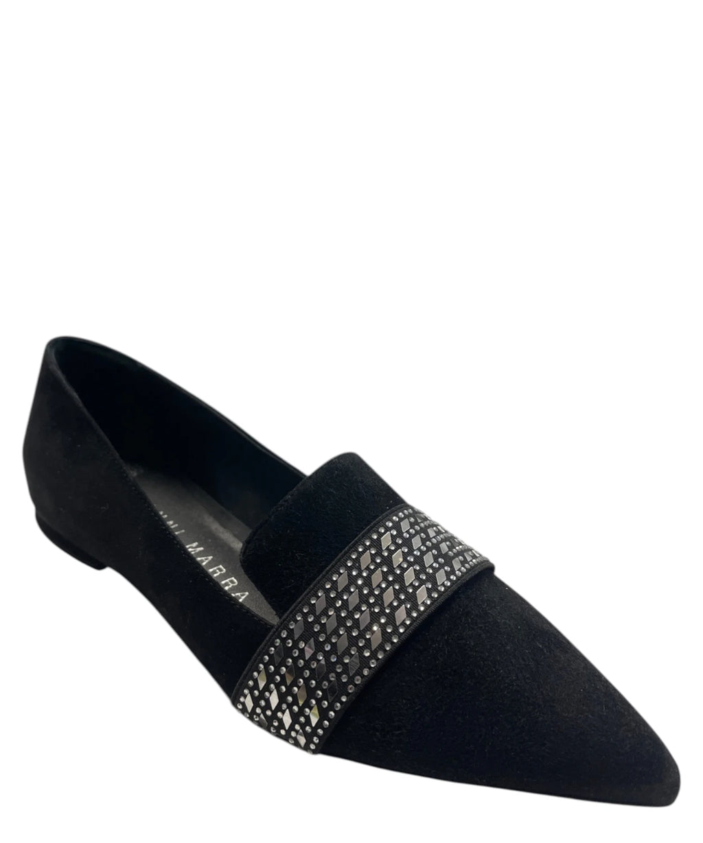 Ballerines noires avec élastique et strass