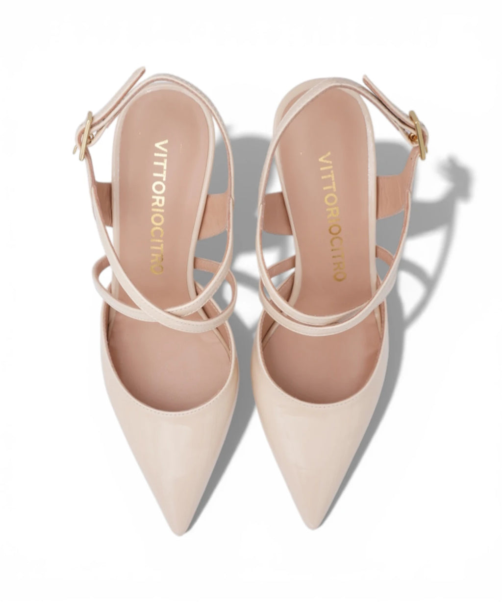 Escarpin Slingback Vernice Beige - Élégance et Confort
