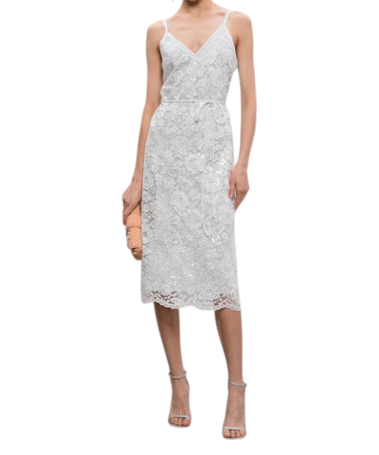 Robe Longuette en Dentelle et Paillettes