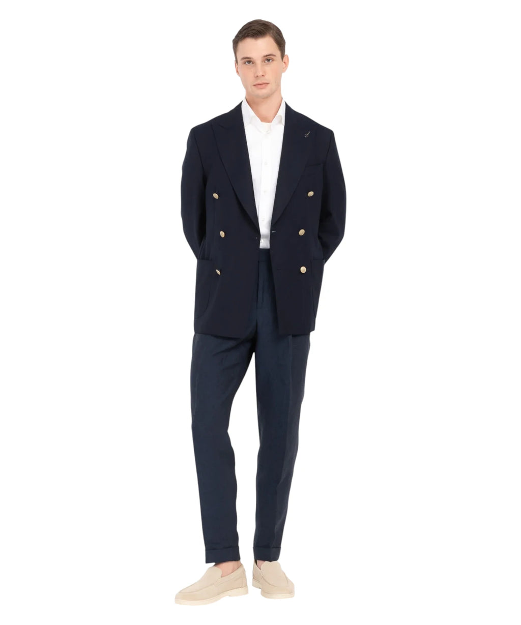 Veste croisée homme en laine vierge Super 110’s