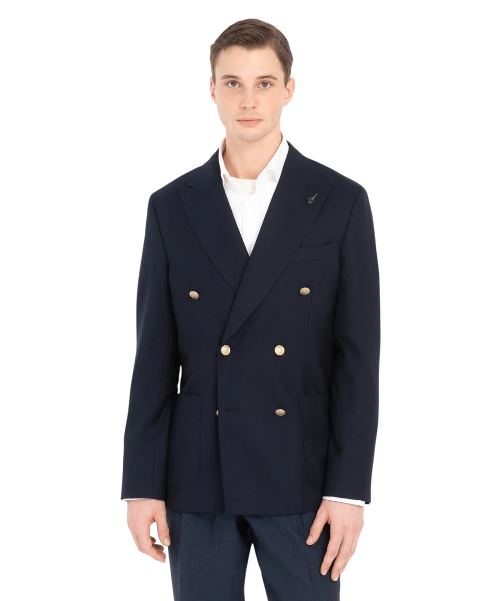 Veste croisée homme en laine vierge Super 110’s